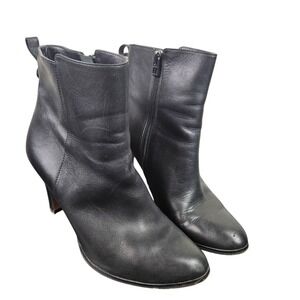 Coach Jemma Black Leather Heeled Ankle Boots Size 9B